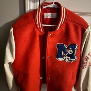 H&M Kids Red and White Varsity Jacket